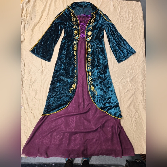 Velvet Green and Purple Hocus Pocus Witch Costume Dress XL - Picture 5 of 9